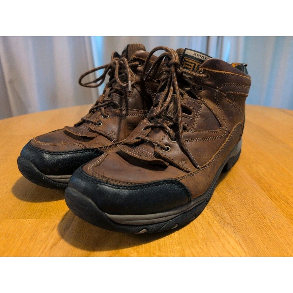 Ariat Men's Brown ATS Terrai Leather Hiking Horse Riding Boots Size 10 EE